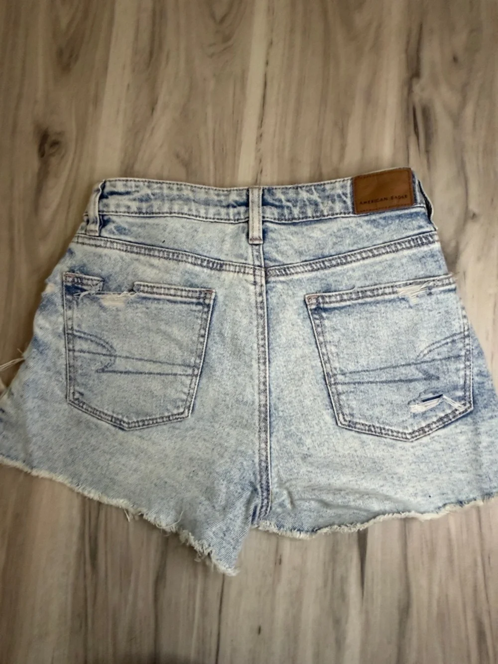 American Eagle Outfitters Light Wash Distressed Denim Shorts